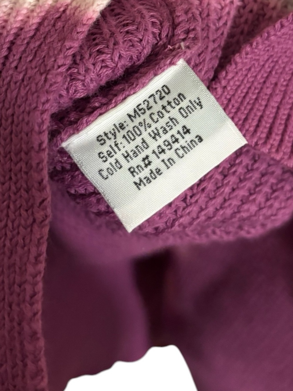 Johnny Was Pink Tie Dye Striped V-Neck Cotton Sweater Medium - Picture 5 of 6